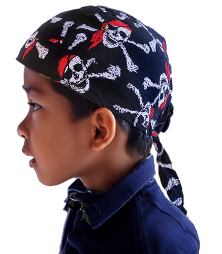 BestSaller 1325 Piraten Bandana Tuch mit Totenköpfen für Kinder, 100%...