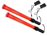 iMBAPrice (2-Pack 21' Long Traffic Safety Rechargeable Flashing LED Light Control Wand Baton Flashlight with Blinking and Steady-Glow Flashing Modes for Parking Guides