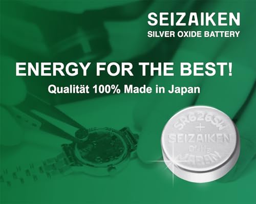 2 Stück Knopfzellen Original SEIZAIKEN 364, SR621SW, 1.55 V, Uhrenbatterien Akku Silberoxid, 0% Quecksilber, 100% Made in Japan