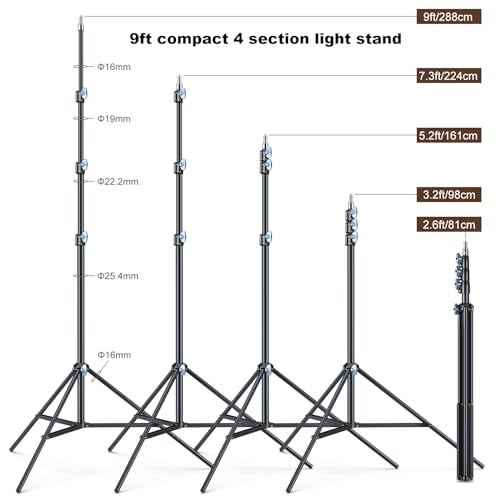 LINCO Lincostore Zenith 9 feet/288 cm Photo Studio Light Stands Set of Two for HTC Vive VR, Video, Portrait, and Product Photography - Thumbnail 2