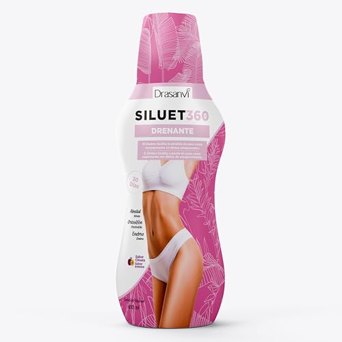 Drasanvi SILUET 360 Jarabe Drenante con Extracto seco de Enebro, Abedul, Ortosifon | Facilita la eliminación de líquidos | Enriquecido con vitaminas del grupo B |600 ml=30 días| Sabor ciruela
