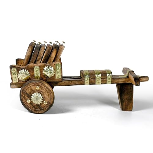 Image of This Set of six Wooden Drink Coasters is Perfect for Office and Home use and May be Used for Coffee Mugs, Tea Cups, Beer cans, bar tumblers, and Water Glasses. Wood cart