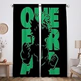 Funnytree Hero Academy Window Curtains Japanese Anime Drapes Bedroom Home Room Decor Durable Fabric Machine Washable 82' X 84' SC00344-013