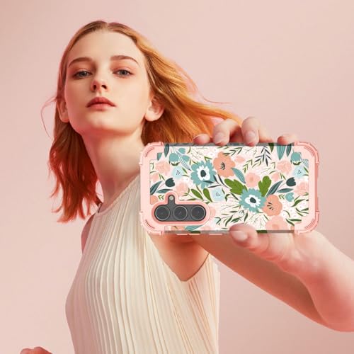 Hocase for Galaxy S24 Plus Case, Shockproof Heavy Duty Protection Soft Silicone Rubber Bumper+Hard Plastic Hybrid Protective Case for Samsung Galaxy S24 Plus (6.7") 2024 - Pink Flowers by Hocase - Used condition - Image 6