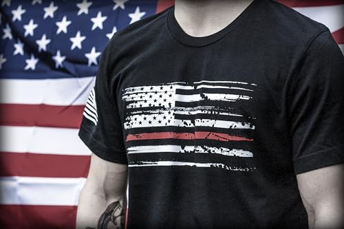 Tactical Pro Supply Thin Red Line USA Patriotic Graphic Novelty T-Shirt, Classic Fit Short Sleeve Tee3