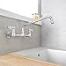 BATHLAVISH Wall Mount Kitchen Sink Faucet, 8” Commercial Kitchen Faucet,Center Double Handle Bar Laundry Utility 14