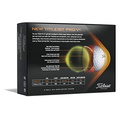 Titleist-Pro-V1-Alta-NUMERACION-Pelota-DE-Golf-Hombres-Blanco-ESTANDAR