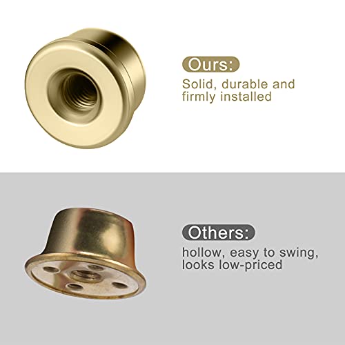 Canomo Pack Of 8 Solid Metal Lamp Finials Caps Tapped 1/4-27 For Lamp Shade Holder Harp, 1/2 Inch Tall, Gold #TOP6