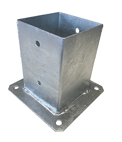 BUZZ Gardens Fence Post Foot Base Bolt-on hot-dip Galvanized Sleeve Anchor Support (70x70)