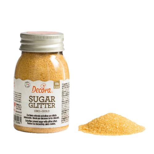 Decora, 9262111 Confezione Da 100 G Zucchero Glitter Oro No E171