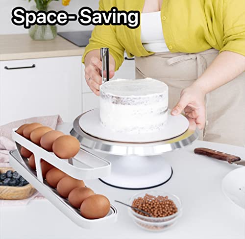 1Pcs Tier Egg Dispenser Automatic Egg Roller Refrigerator Rolling Egg Holder Automatically Rolling Egg Storage Container For Kichen #TOP2