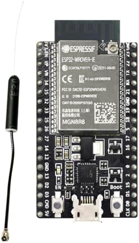 Espressif ESP32-DevKitC-VIE Development Board, ESP32-WROVER-IE, 8MB Flash, 8MB PSRAM, USB, Bluetooth, Single-Board Computer