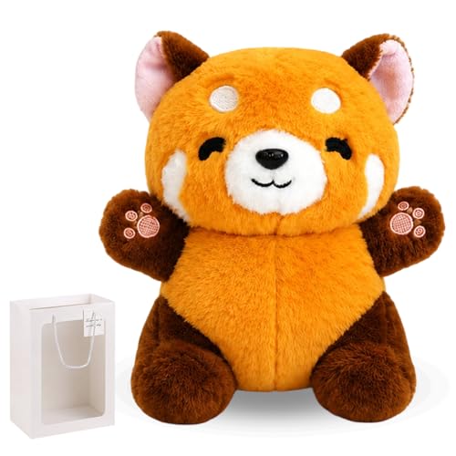 TUBAWD 2PCS Red Panda Red Panda Plush Weighted Red Panda Adorable Soft Stuffed Animal Friend for Hugging Snuggling Couch Sofa Bedroom Living Room Decor Cozy Gift