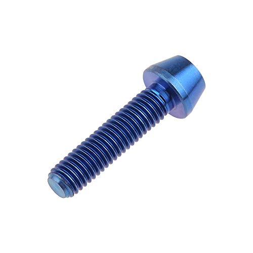 Image of Titanium Ti Bolt M5x9 16 18 20 25 30 35 40 45 50 55 60mm Tapered Head Screws Pack of 4 (M5x20mm, Blue)