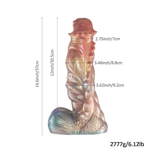 Image of 14.6 Inch Huge Monster Dragon Dildo, 3.6'' Diameter XXXL Thick Fantasy Horse Dildo with Strong Suction Cup, Silicone Realistic Giant Dildos for G-Spot Anal Play, Adult Sex Toys for Women Men