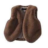 Kunstpelz Fellweste Kinder Mädchen Elegant Pelzweste Winter Warmer Fleeceweste Kleinkind Ärmellose Felljacke Einfarbig Flauschig Teddyjacke Plüsch Faux Pelz Westen Gilet Vest Wintermantel 1-14 Jahre