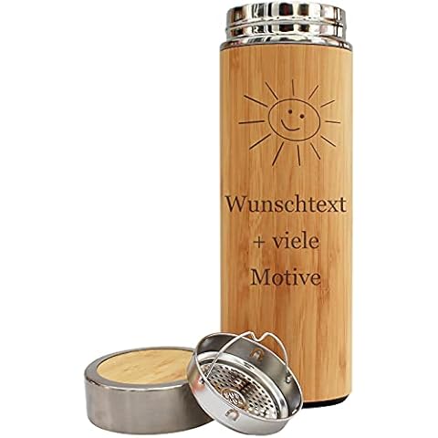 Isolierflasche mit Name, Spruch + Motiv Gravur Cover