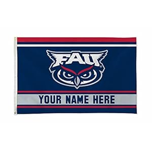 Rico Industries NCAA Florida Atlantic Owls Personalized – Custom 3′ x 5′ Banner Flag – Made in The USA – Indoor or Outdoor Décor