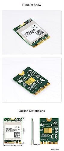 AW-CB375NF Dual-Band Wireless NIC 2.4G/5GHz Dual-Band WiFi 5 Bluetooth 5.0, RTL8822CE-CG Core miniatura 7