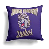 Northwest NCAA James Madison Dukes Alumni Double-Sided Printed Throw Pillow, Soft Decorative Polyester Fan Cushion, Couch Bed or Game Room Decor, 18 x 18 in