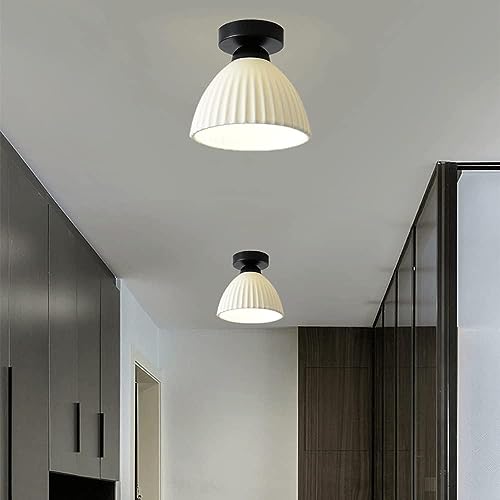 Plafonnier d'allée en céramique E27, lustre moderne et durable