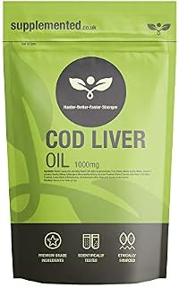 Cod Liver Oil 1000mg 180 Capsules, Softgels - Pure, High Strength UK Made. Pharmaceutical Grade