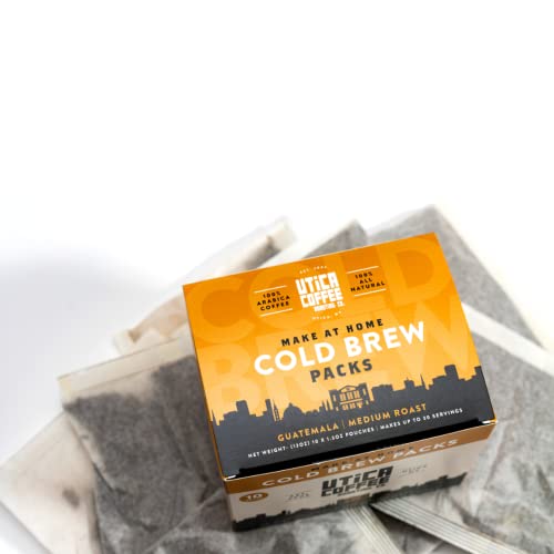 Utica Coffee Roasting Co.® Cold Brew Steeping Pouches | 10 Count, 1.3 oz Pouches | Barista Quality Cold Brew At Home
