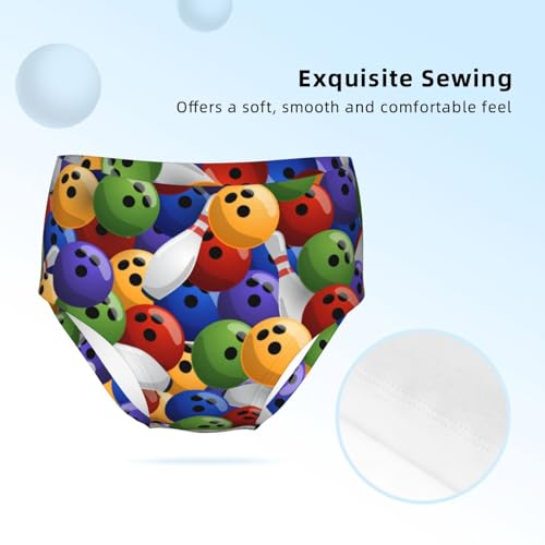 Colorful Bowling Pins And Bowling Balls Girls' Underwear Soft Cotton Little Girls Panties Comfort Briefs3