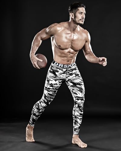 Image of DRSKIN Men's Compression Pants (5 /4 /3 Pack) Quick Dry Tights Leggings Sports Baselayer Running Gym Workout