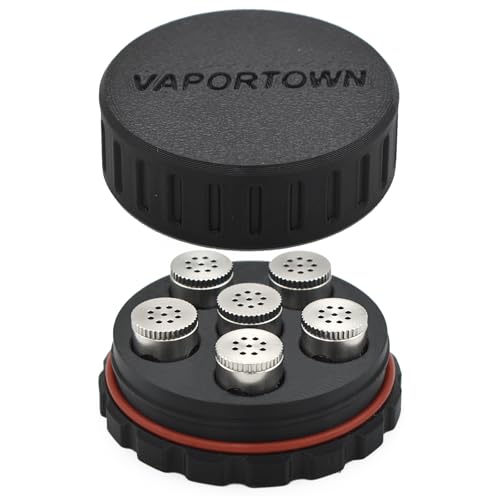 Vaportown Luftdicht Dosierkapseln Caddy Kompatibel mit Wolkenkraft ÄRiS (ULTRA) FX MINI (ULTRA) Vaporizer geruchsdichte Behälter fasst 6 Kapseln Container Reise Zubehör