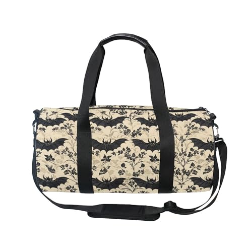 MNSRUU Sports Duffel Bags, Bats and Flowers Vintage Athletic Gym Bag Overnight Workout Travel Tote Luggage for Men Women Yoga2
