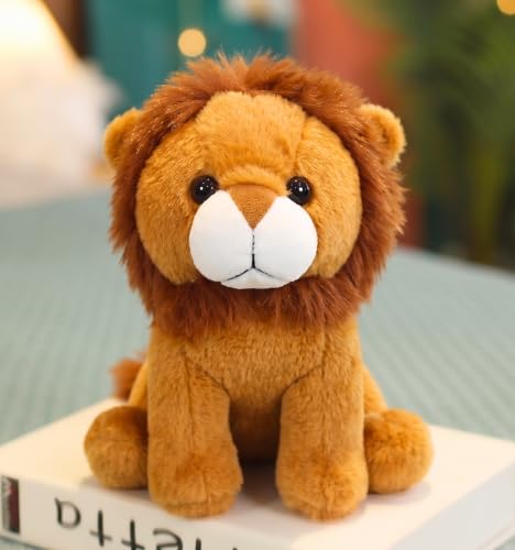 Image of Tickles Standing Lion Soft Stuffed Plush Animal Toy for Kids Boys & Girls Birthday Gifts (Color: Brown Size: 18 cm)