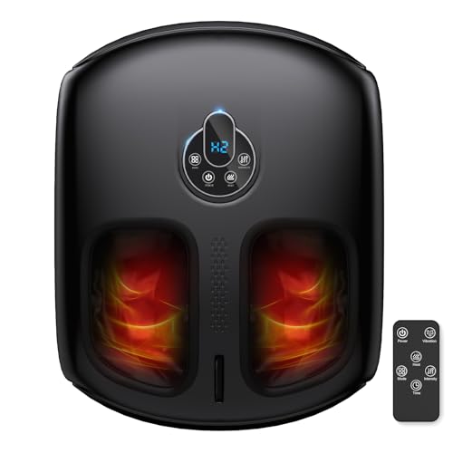 HTM Foot Massager with Heat - Shiatsu Deep Kneading to Relieve Tired & Aching Feet, Fits Size 6-13