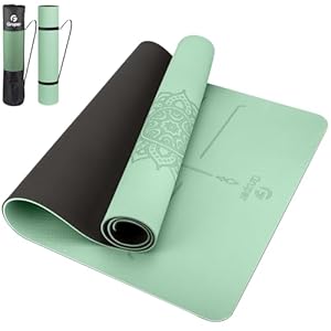 Yoga Mat Non Slip TPE Thick Yoga Mat with Alignment Mark, Large Size 72″L x 32″W x 0.32″Th,Anti-Tear Exercise & Fitness Mat for Yoga, Pilates & Floor Workouts