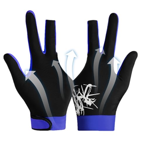 Moufles de Piscine à 3 Doigts – Gants antidérapants et Respirants, Accessoire pour Queue de Billard | Design léger et Confortable, Portable pour Main Gauche avec Ouvertures de Doigts pour