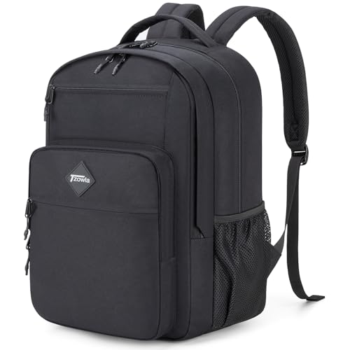 Tzowla School Backpack for Teen Girs and Boys 15.6 Inch Laptop Bookbag for 14-18 Teenage Lightweight Students Backpacks for College/Campus/High Shool Water Resistant Casual Daypack(Black)