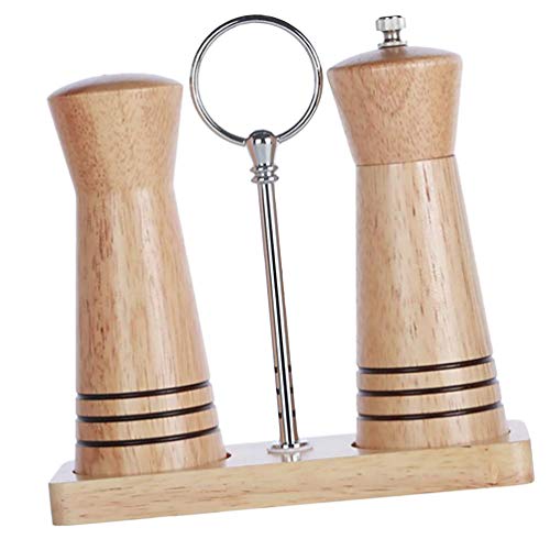 Conjunto de moedores de sal e pimenta Hemoton moedor de madeira e pimenta moedor manual ferramenta d