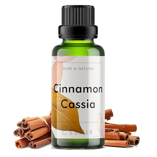 Image of Esslux Cinnamon Cassia Essential Oil - 100% Pure Natural Cinnamon Oil for Aromatherapy & Skin Care | Warm & Spicy Scent Perfect for Diffuser, Soap Making & DIY Projects - Therapeutic Grade - 30 ML