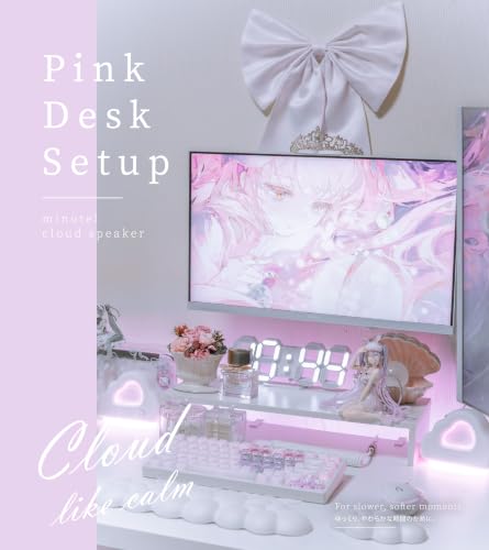 【公式アウトレット品】minotel cloud speaker 雲形スピーカー USB接続 PC/PS5/Switch対応 白色 かわいい パステルカラー 6色LEDライティング ゲーミング デスクトップスピーカー ピュアホワイト