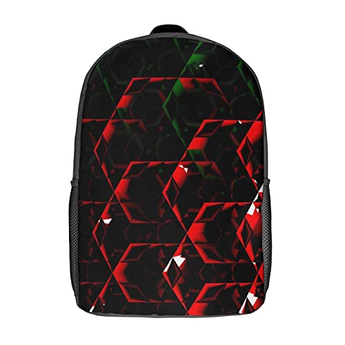 Cartable unisexe 17 pouces Hexagon grand volume pour écolier