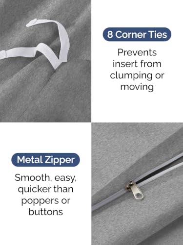 Image of Duvet Cover Oversized King - 3 Piece w / Zipper Closure - Heathered Grey