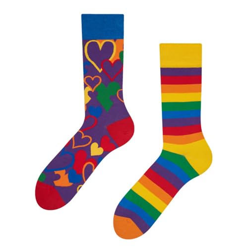 Image of Rainbow Socks for Women, Funky Cute Heart Crew Socks for Adults, Novelty Gifts for Women, LGBT