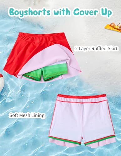 Image of ALISISTER Girls Tankini Swimsuit Two Piece Bathing Suits Summer Beach Swimwear with Shorts for 7-12 Years