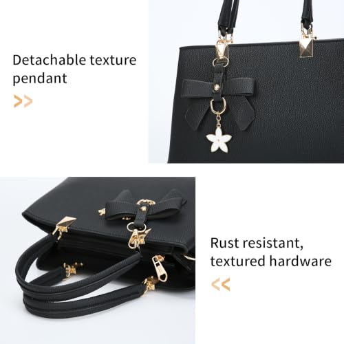 PU Leather Shoulder Handbag Bow Detail Waterproof - Wocharm 7 PU Leather Shoulder Handbag Bow Detail Waterproof - Wocharm - Image 7