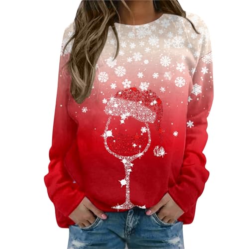 Genérico Jersey de Navidad para Mujer Pullover Moda Top Suave Y Confortable Sweatshirt Tallas Grandes Ropa Otoño Invierno Fiesta Hoodie Talla Grande Vestir Sudaderas