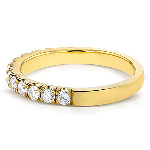 Kobelli Flame French Pave Lab Grown Diamond Comfort Fit Womens Wedding Band 1/2 CTW 14k Yellow Gold (DEF/VS)3