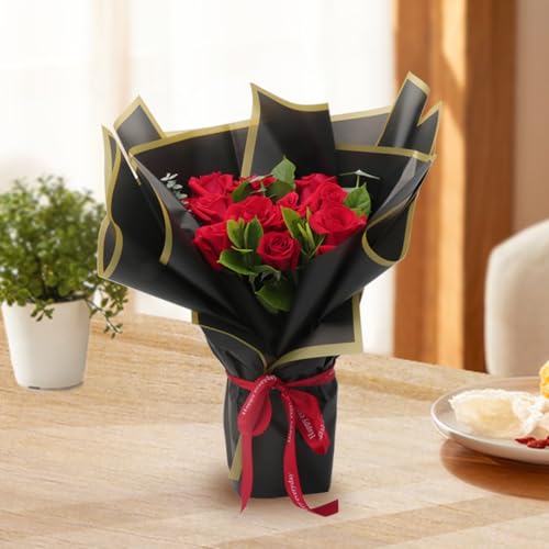 Accguan 24 folhas de papel de embrulho de flores – papel de embalagem, papel de embrulho para buquês