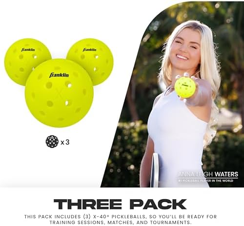 Franklin Sports X-40 Performance Outdoor Pickleballs - USAPA Approved - Official Ball of US Open Pickleball Championships 1