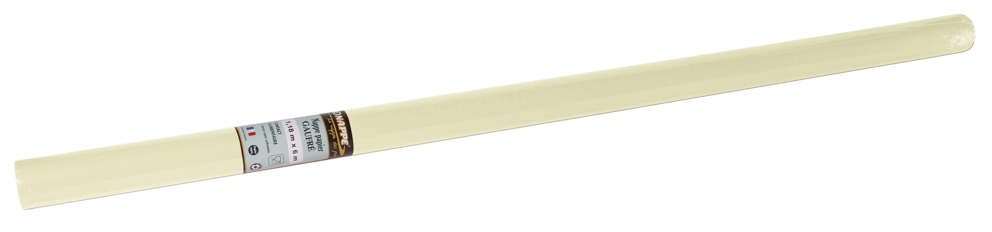 Ref 800624I - 16 x Mantel desechable en Papel gofrado - Gofrado único, estético y Profundo - Rollo 6 M de Largo y 1,20 M de Ancho - Color Marfil