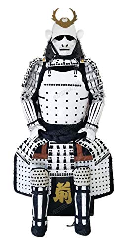 Wearable Japanese Armor Suit Rüstung Samurai Iron Ken-Katabami White O30